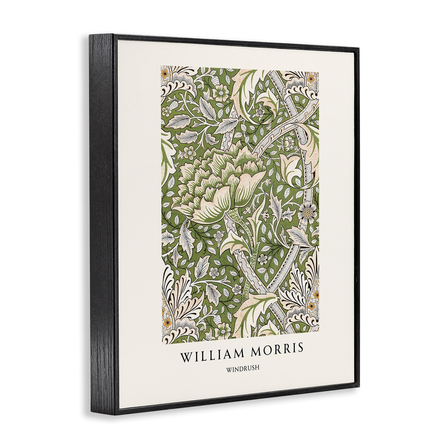 Stupell Industries William Morris Windrush  Pattern  Black Framed Giclee Art, design by Vintage Hustle