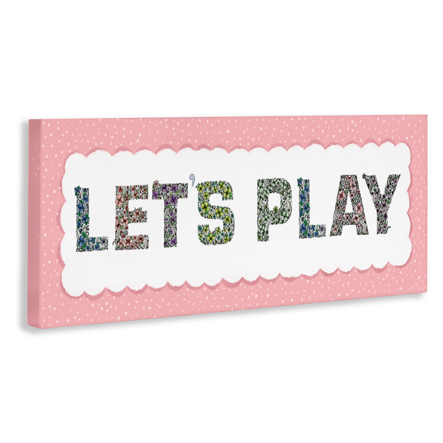 Stupell Industries Let's Play Floral Pattern Canvas Wall Art, design by Jennifer Stith