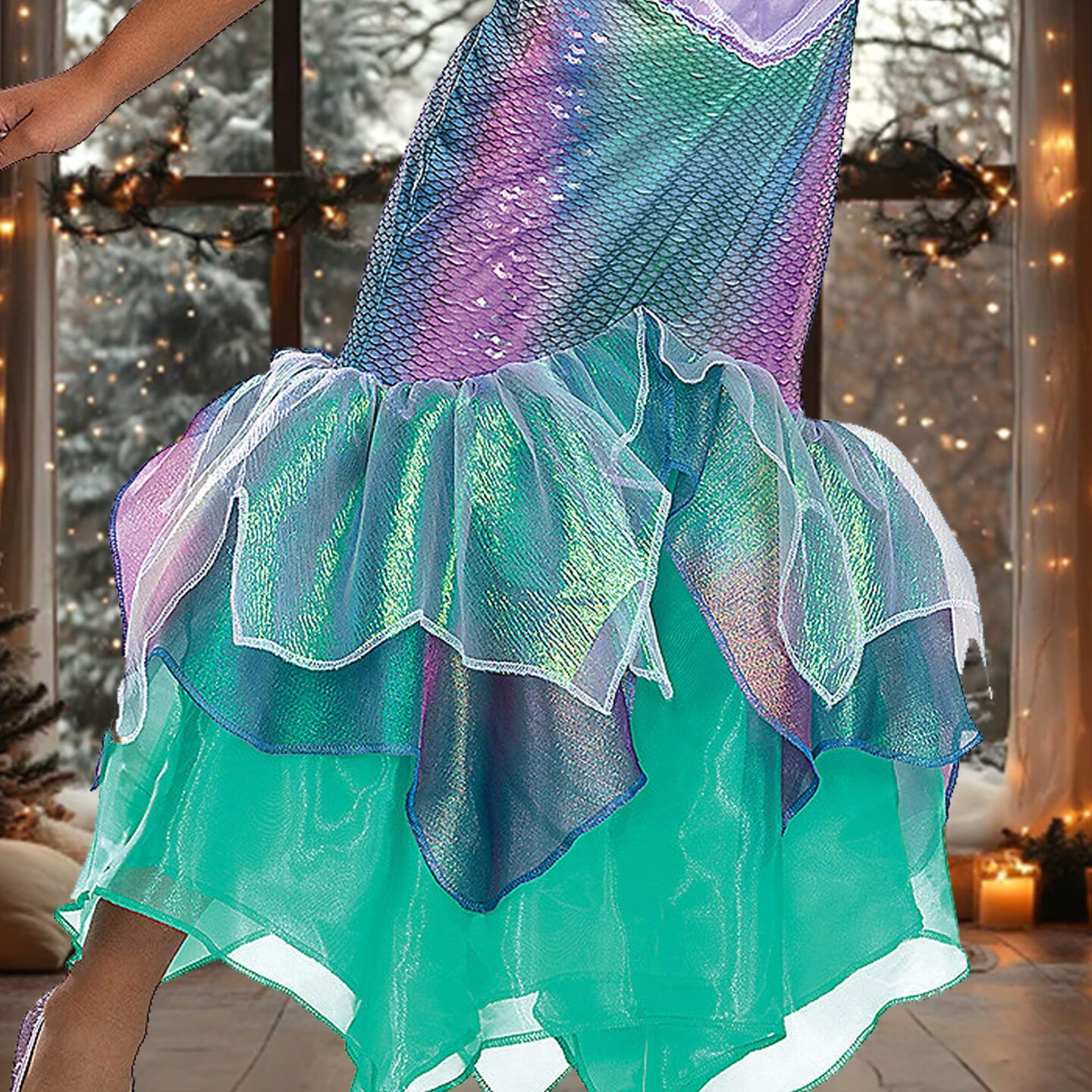 Deluxe Toddler Ariel Costume Little Mermaid Disney Dress Medium 3T&#x2013;4T