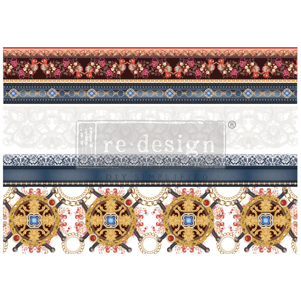 Decor Transfers&#xAE; - Cece Divine In Denim - total sheet size 24&#x22;x35&#x22;, cut into 2 sheets