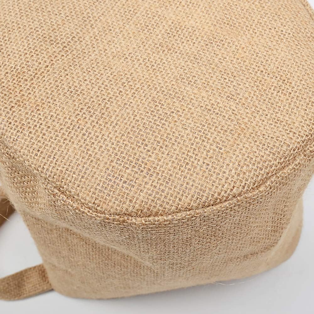 3 Pack Easter Bunny Baskets Jute Burlap Easter Bags with Ears Stand Up 8 x 8 x 9 Inch