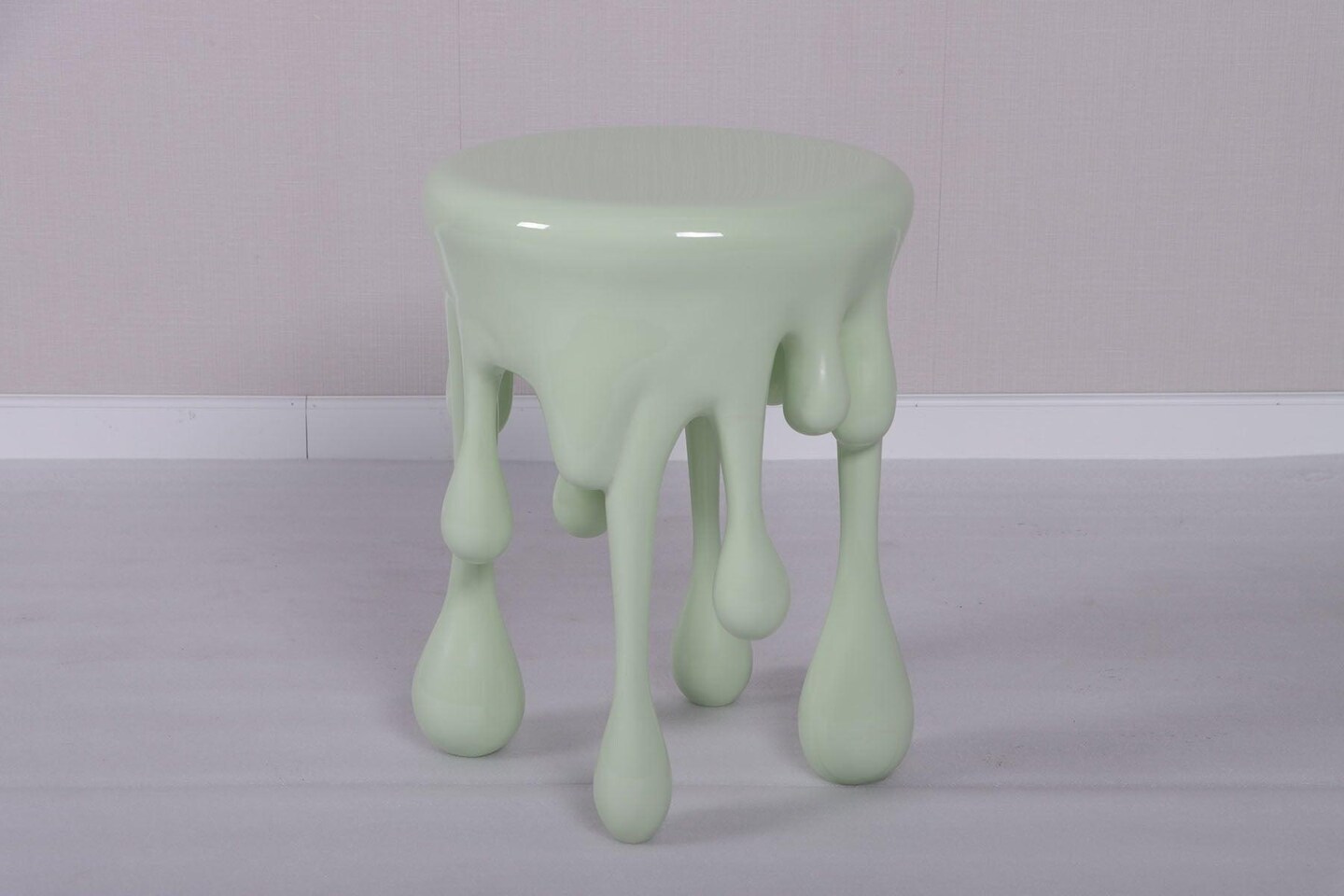 Mint Green Melting Side Table Dripping Statue