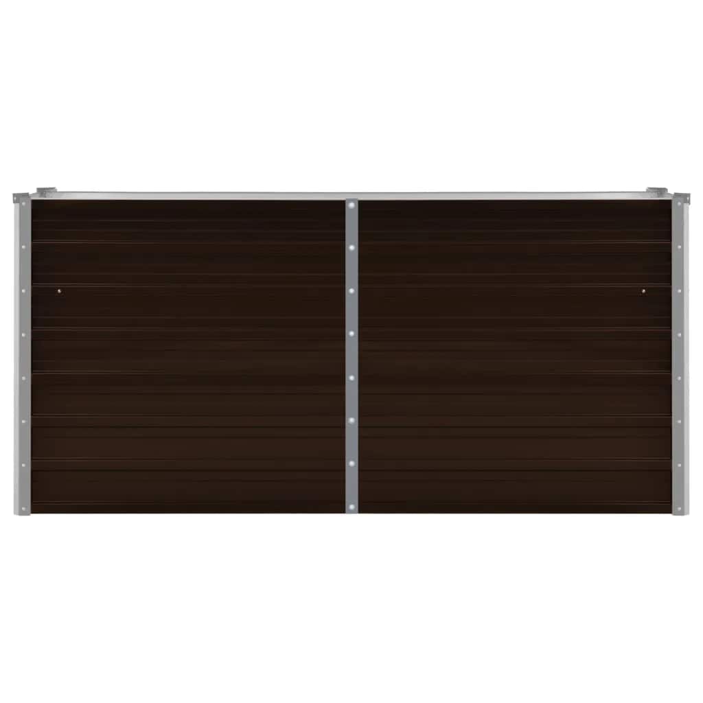 vidaXL Raised Bed Brown Galvanized Steel Large Rectangular Modern