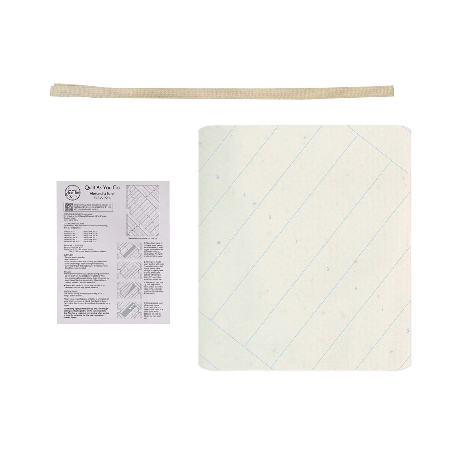 June Tailor Alexandra Tote Bag Quilt-As-You-Go Kit – Quilted Tote Sewing Kit