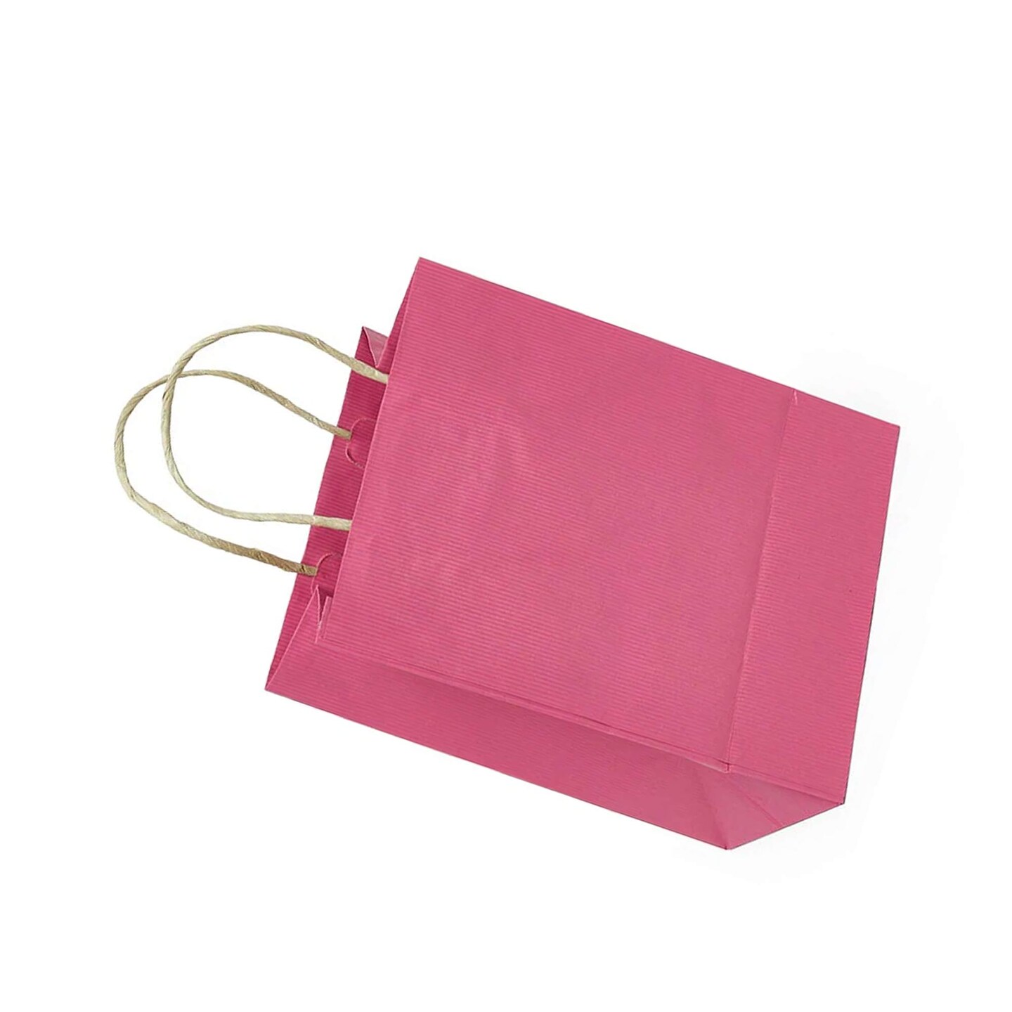 250 Pcs Durable Kraft Paper Bags with Stylish Shadow Stripe Design 6" x 3 1/4 " x 8 3/8"