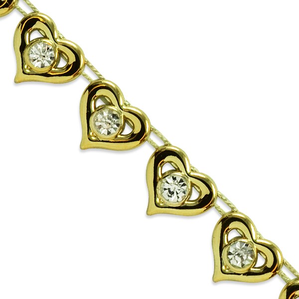 2 yards of Kandi 1/2" Sparkle Heart Rhinestone Trim | 2 yard cut