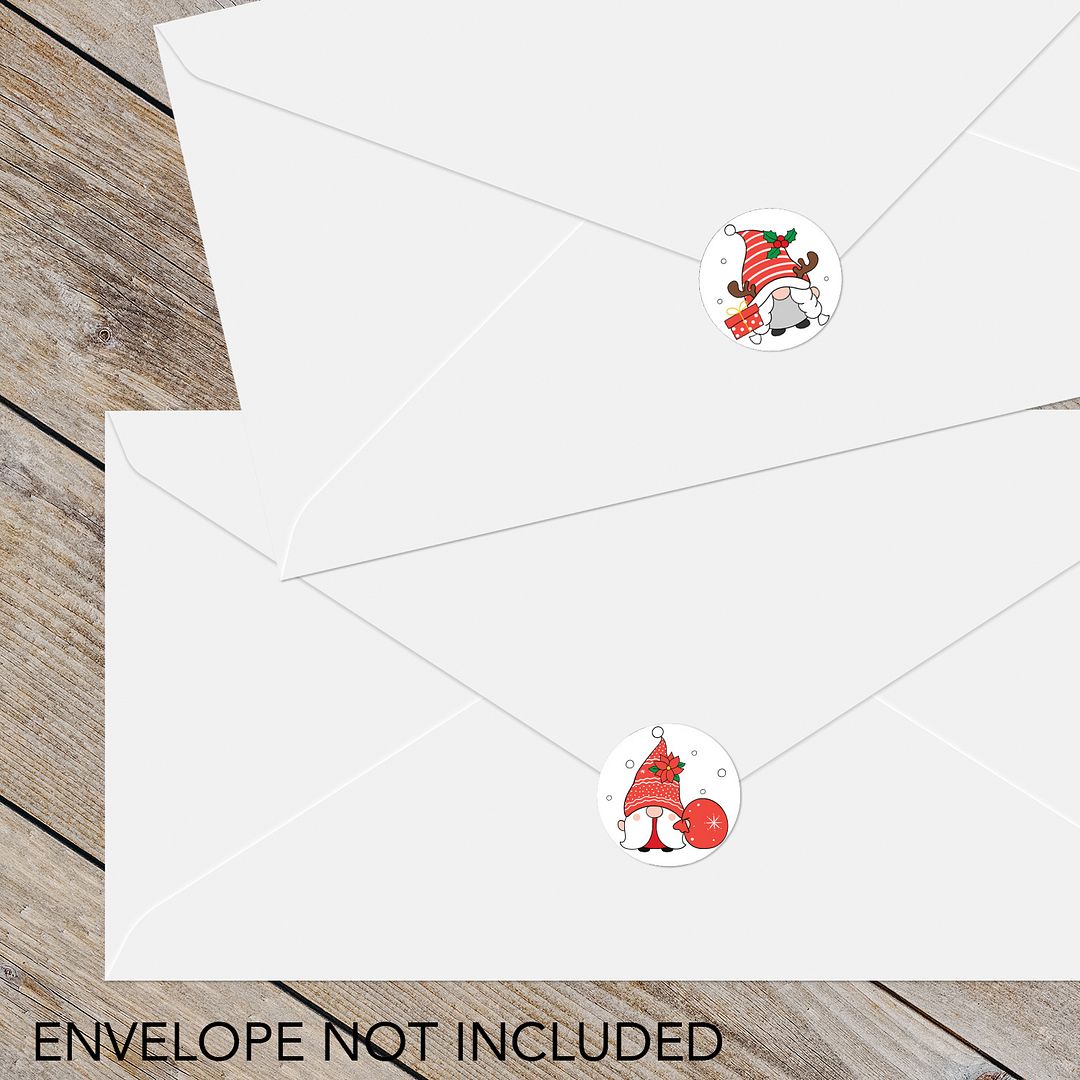 Great Papers! Holiday Gnomes With Gold Foil Holiday Seal, .63 diameter, 25/Pack