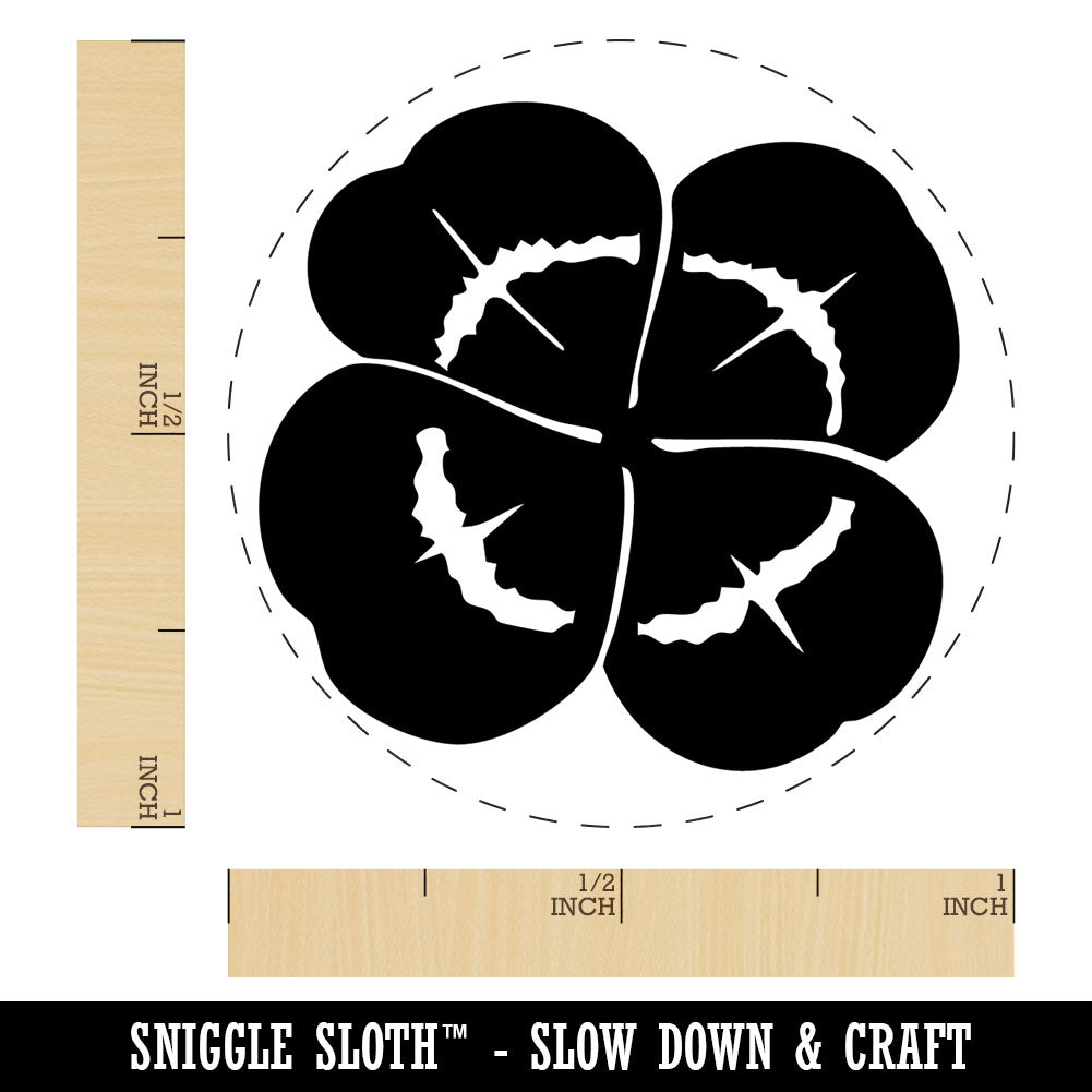 Realistic Shamrock Four Leaf Clover Rubber Stamp for Stamping Crafting Planners