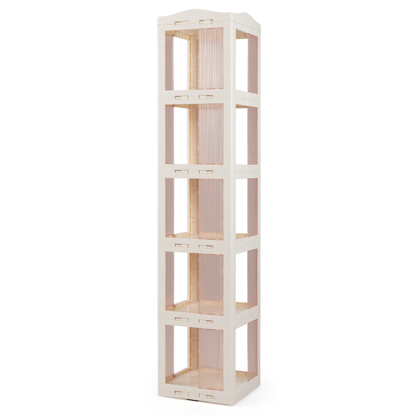 Space-Saving 5-Tier Rotating Bookshelf with Swivel Base and Anti-Slip Pads