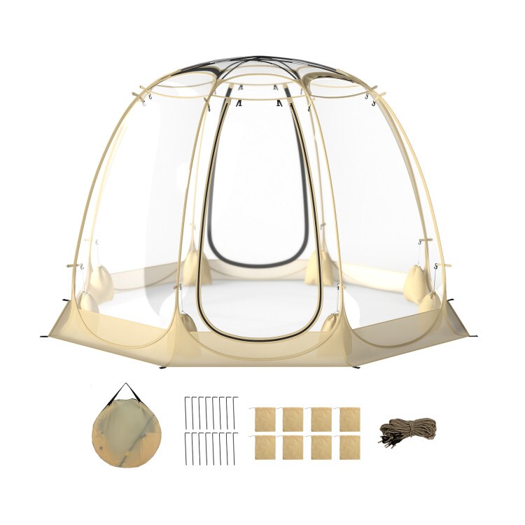 9.5x9.5FT Pop-Up Bubble Tent Transparent PVC Igloo with Screen House for 4-6