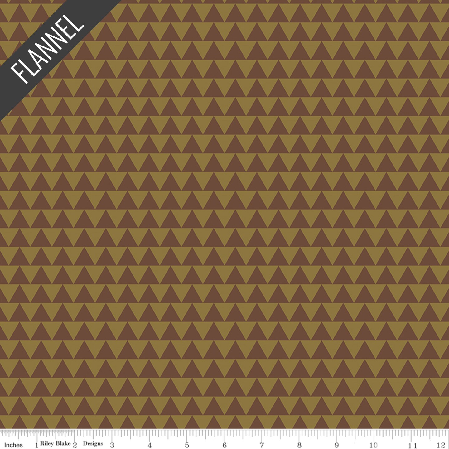 Into the Woods Triangles Flannel in Brown (f16794-brown) | Designer Flannel | Riley Blake Designs | Riley Blake
