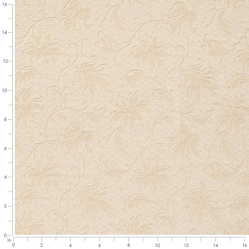Cream Floral - Beige & Taupe Floral,Leaves Upholstery Fabric 54 Inches"