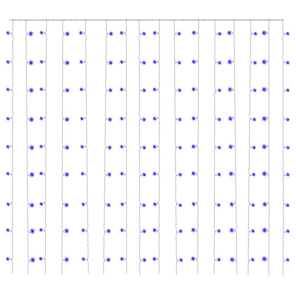 vidaXL Curtain Fairy Light Blue Plastic 9.8x9.8ft Curtain Fairy Light