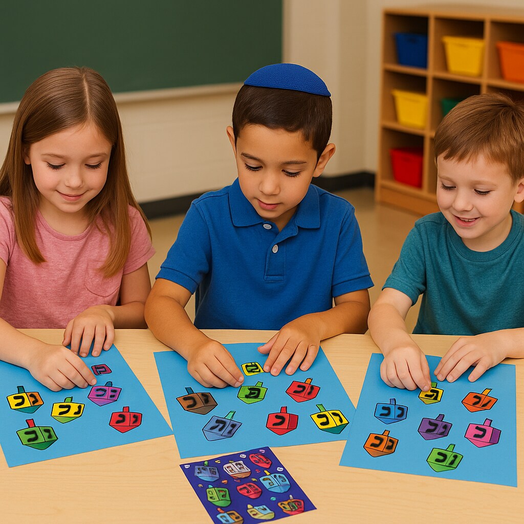 Dreidel Die-Cut Stickers – 25 Sheets, Chanukah Holiday Stickers for Crafts & Classroom