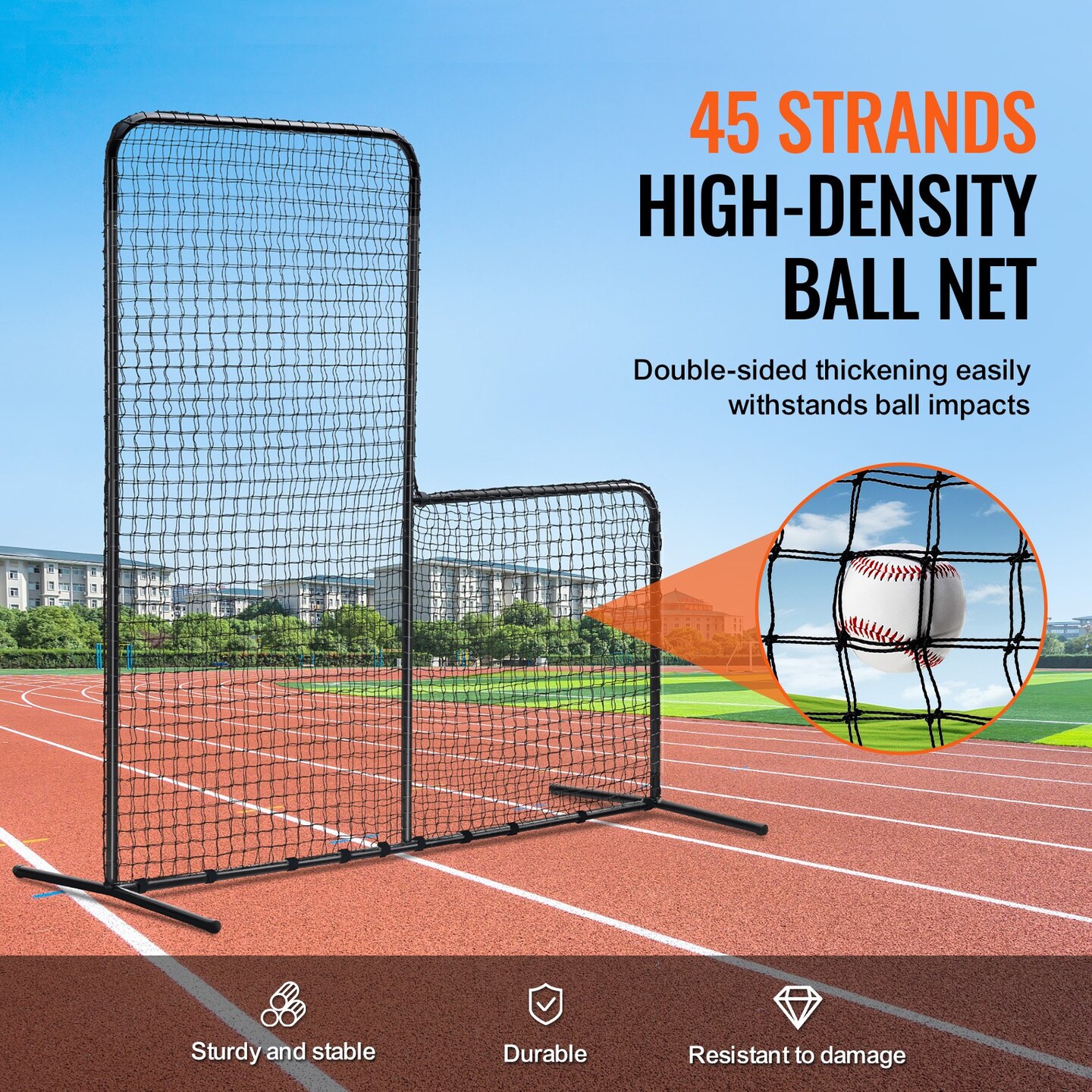 7x7 Ft Baseball Softball Pitching Screen with Heavy-Duty Steel Frame and Portable Bag