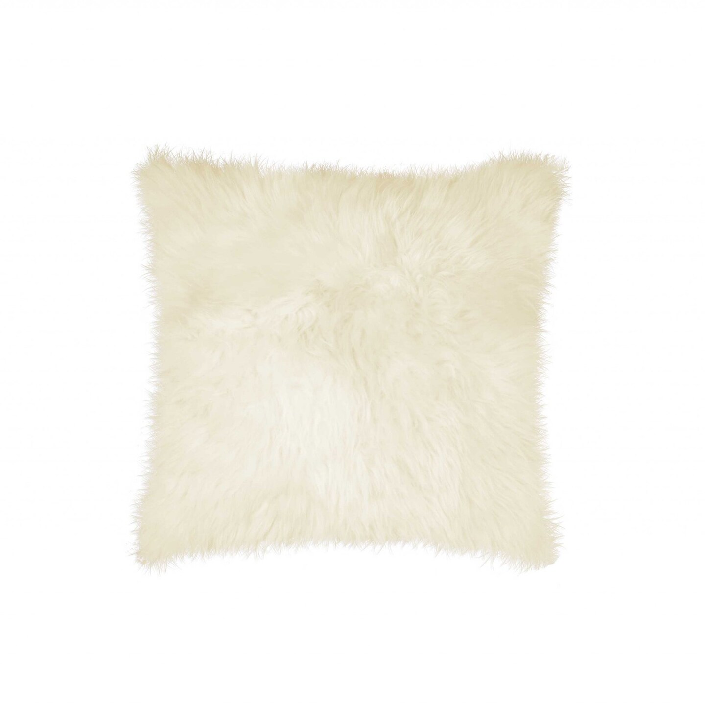 Edge Collections - 18" x 18" - White - Luxurious Sheepskin Throw Pillow - 1 Piece