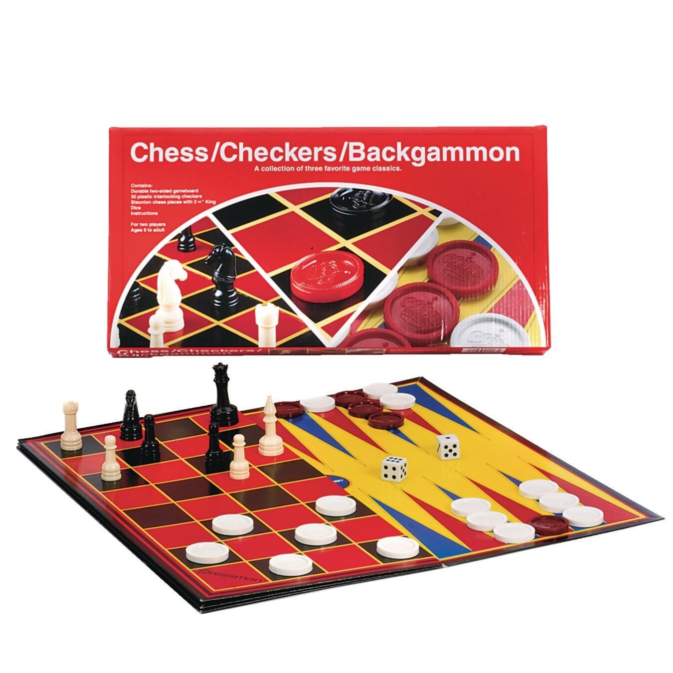3 in 1 Chess, Checkers, Backgammon Game
