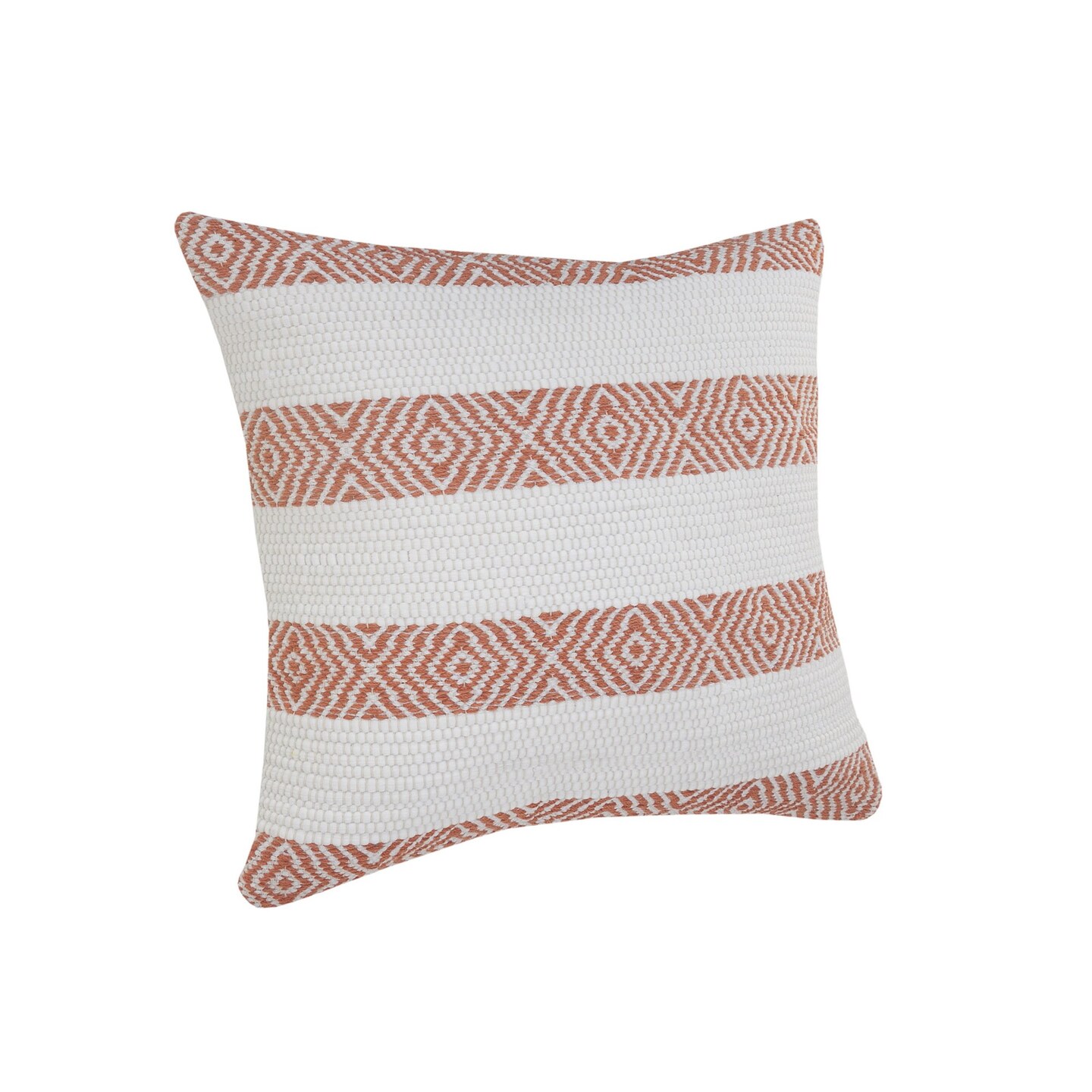Edge Collections - 20" x 20" - Orange - Striped Decorative Pillow with Zipper - 1 Piece