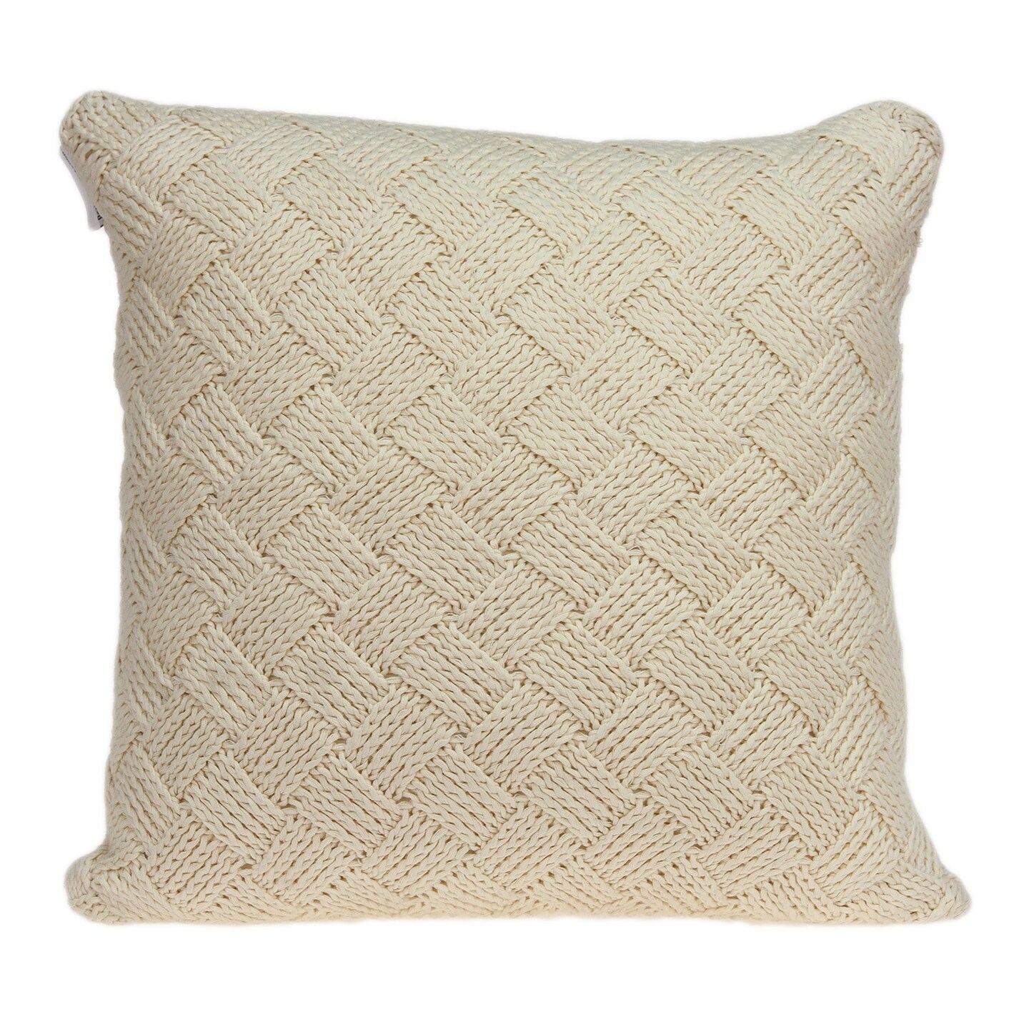 Edge Collections - 20" x 20" - Beige - Timeless Knitted Throw Pillow - 1 Piece
