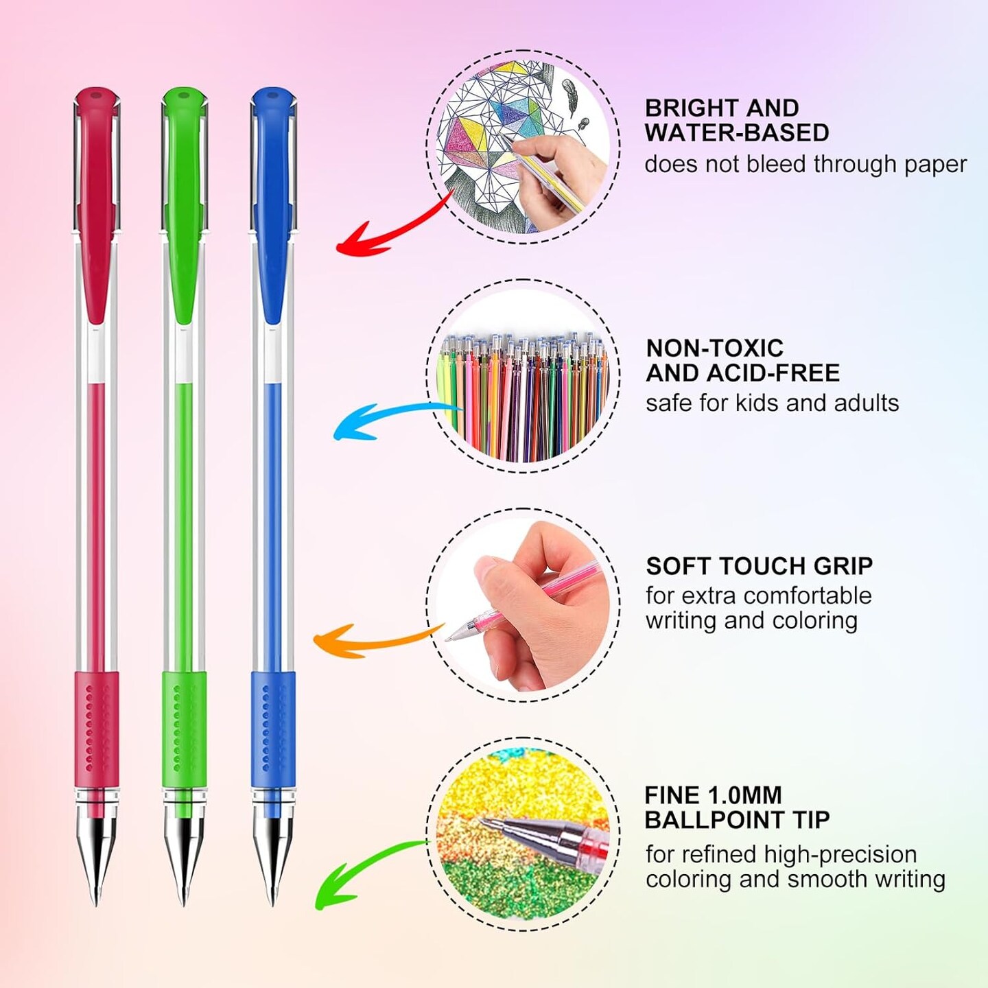 160 Pack Gel Pens - 80 Colors Pens with 80 Refills