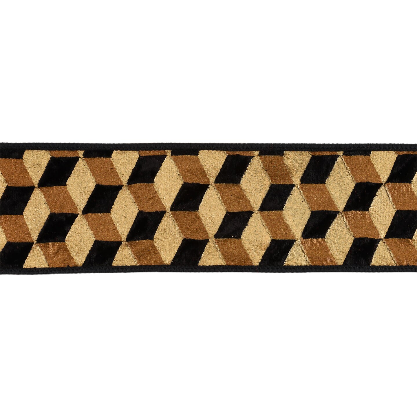 LaRibbons 4" - 2 1/2" Wired Velvet Ribbon | 3D Block Foil Print on Black | 5 Yard Roll