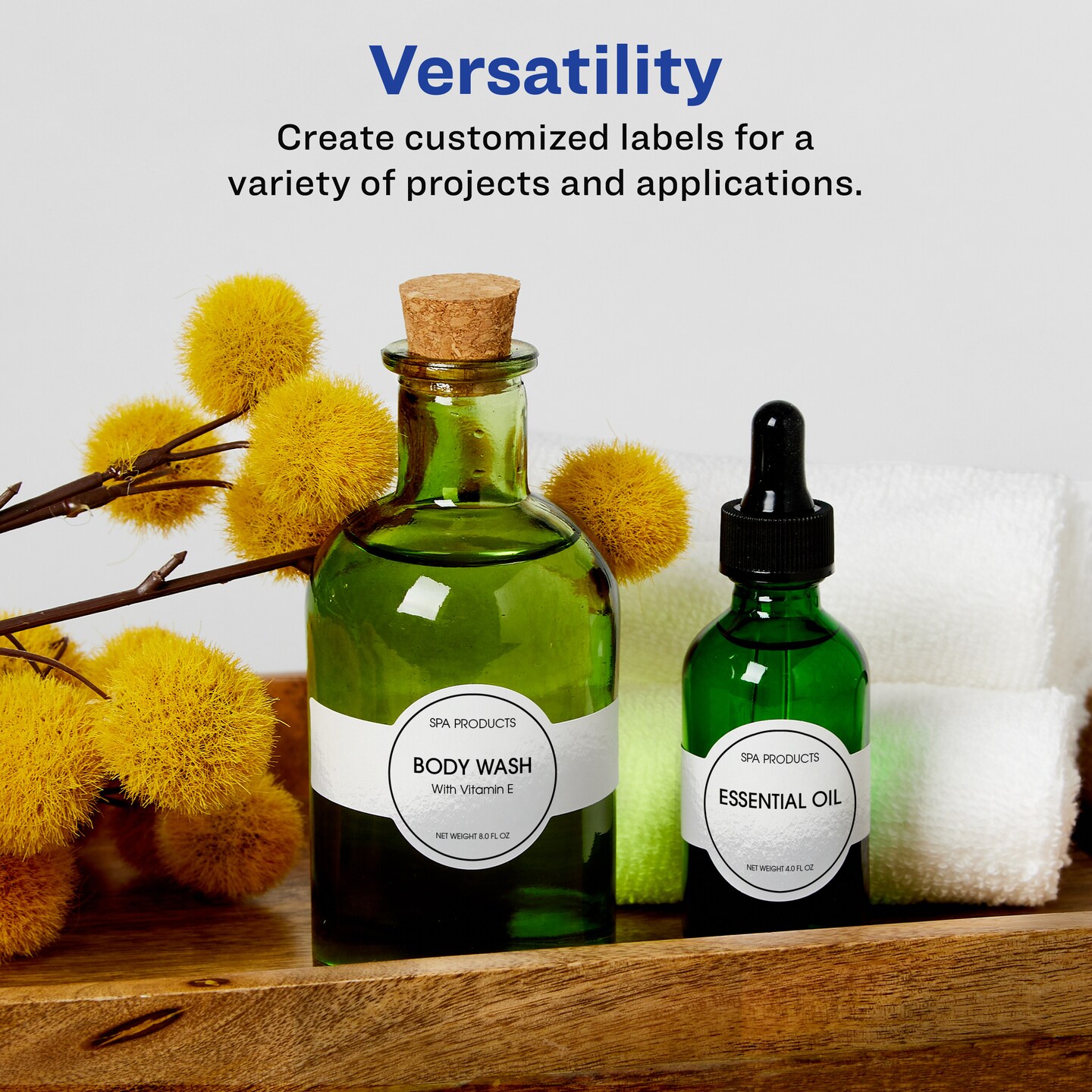 Avery Glossy White Wraparound Labels with Sure Feed, 1.5" x 3.5"