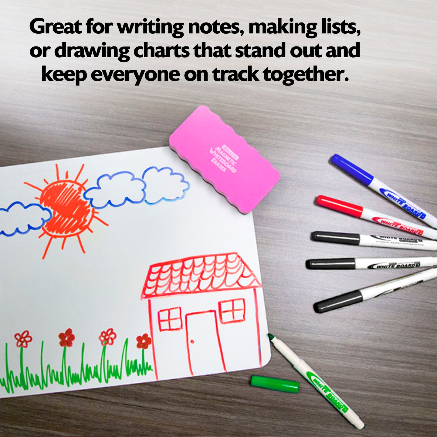 BAZIC Assorted Colors Fine Tip Dry-Erase Markers (12/Box)