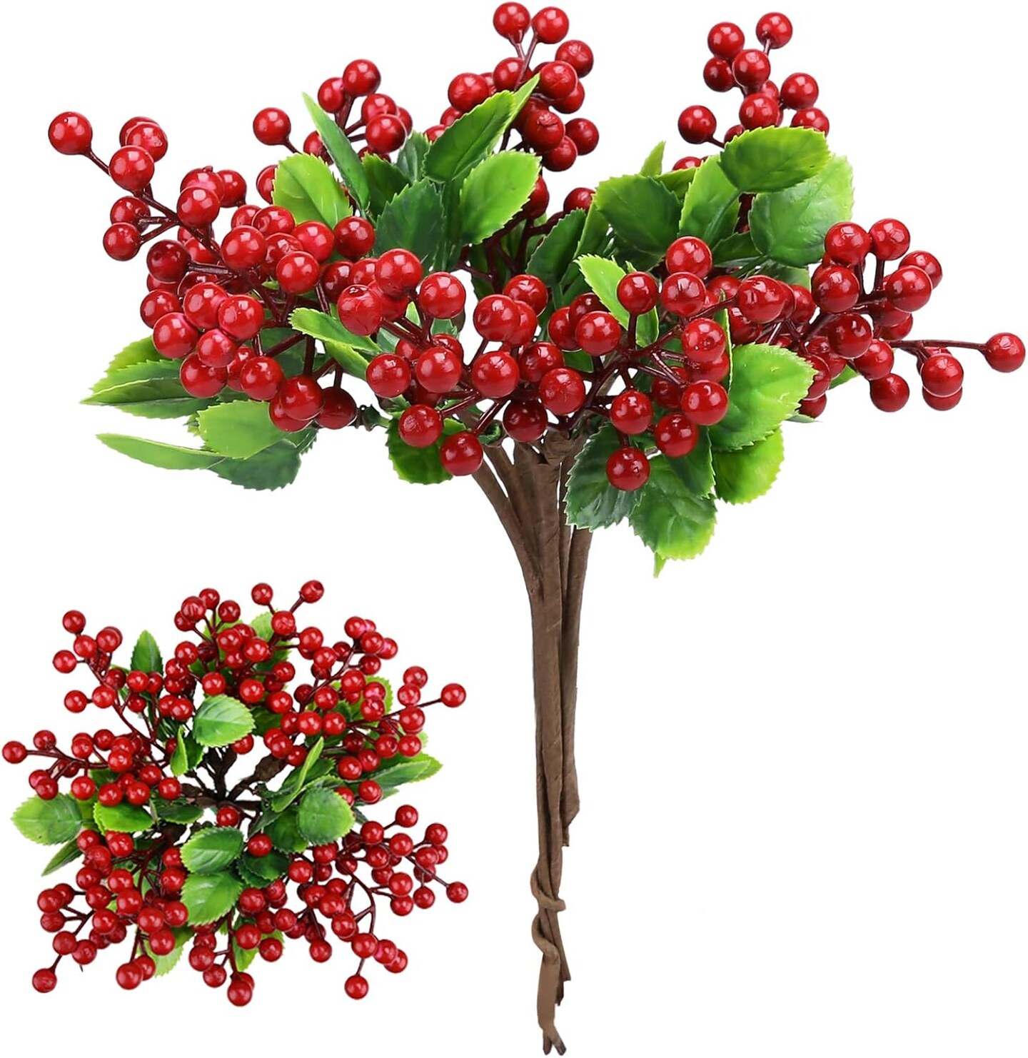 6 Pack Christmas Picks Artificial Red Berry Stems (red)
