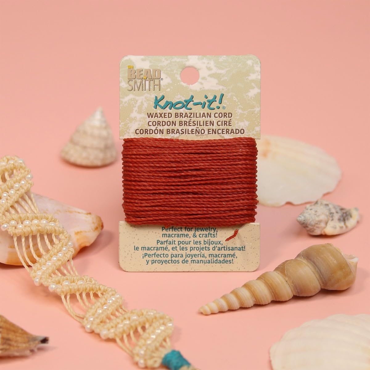 The Beadsmith Waxed Brazilian Cord, 0.7 mm Diameter, Light Wax, 15 Yards (13.7 m)