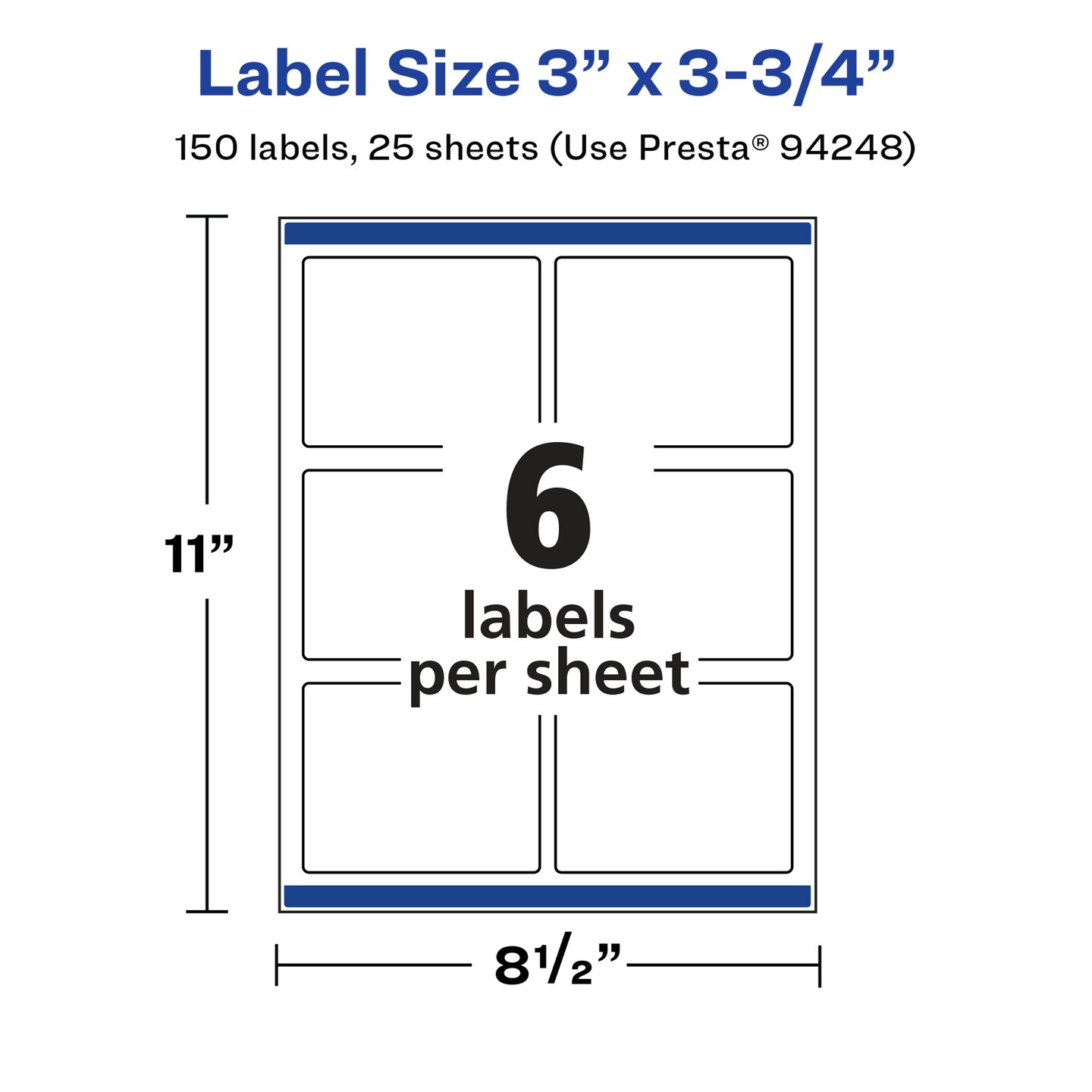 Avery Glossy White Rectangle Labels with Sure Feed, 3" x 3.75"