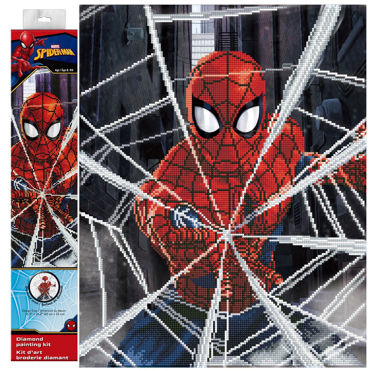 Diamond Dotz Web Slinger Spiderman Marvel Diamond Painting Kits for Adults - Diamond Art Kits a Relaxing Creative Craft Kit with Dotz Gems 12.6x15.7