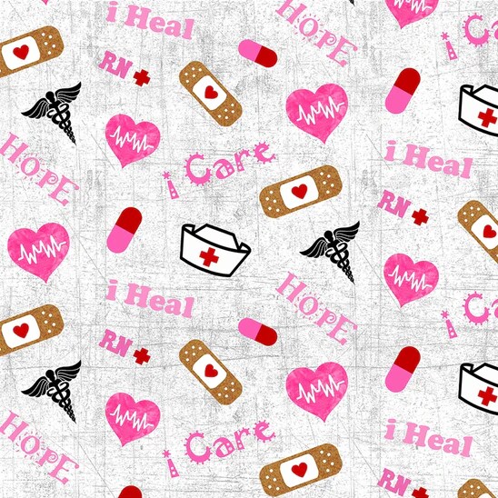 Fabric Sykel Enterprises Nurse Tossed by the Quarter Yard 10302