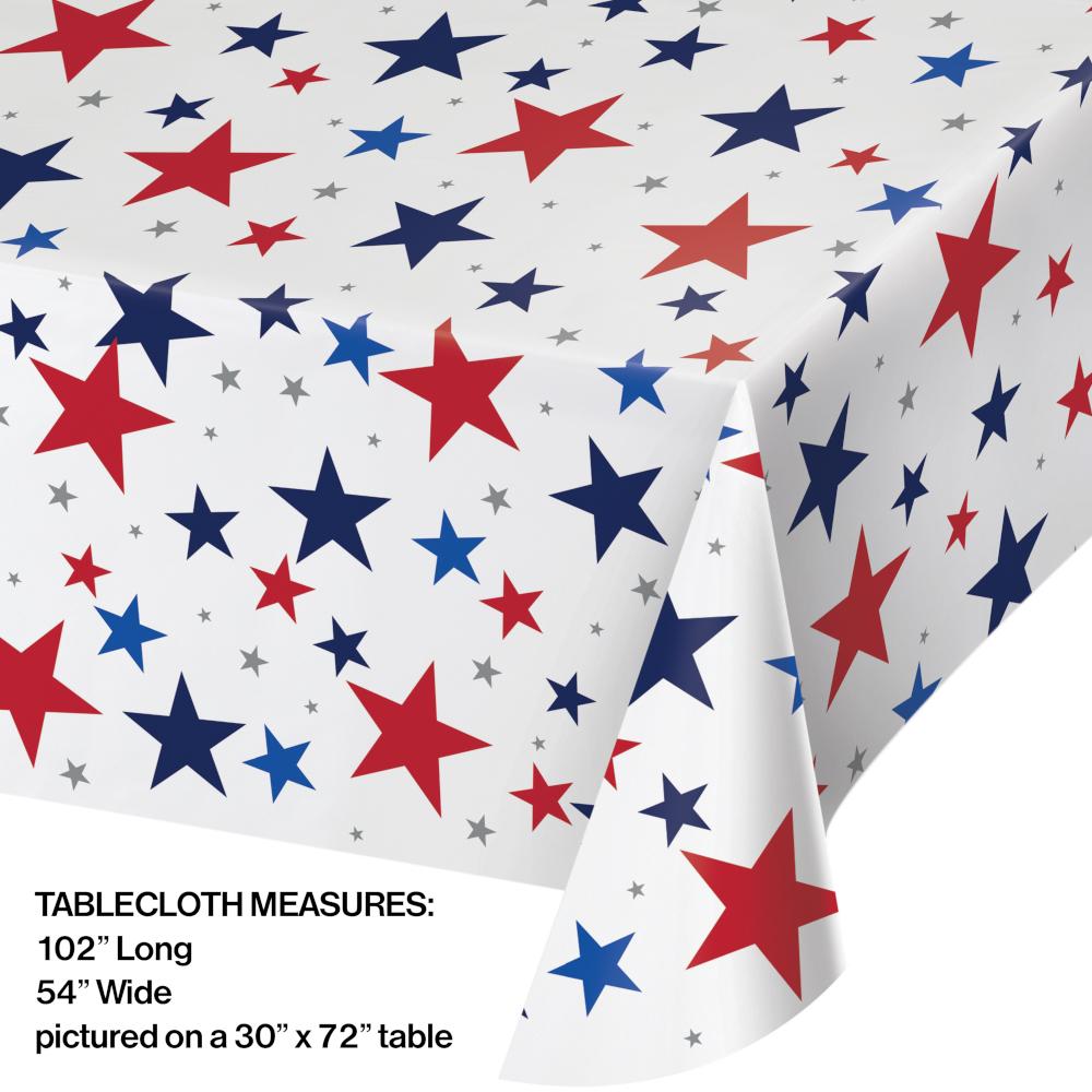 12 pc Bulk Patriotic Stars Paper Table Covers