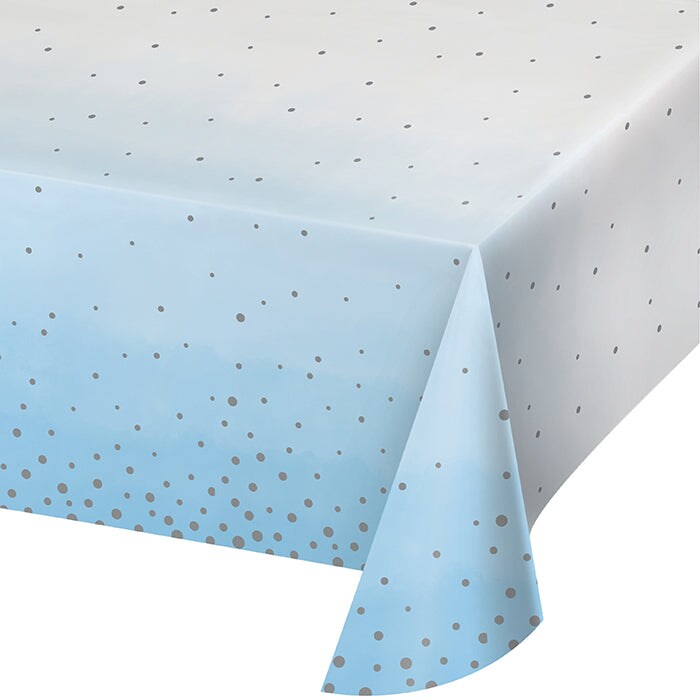 6 pc Bulk Blue and Silver Celebration Paper Table Covers
