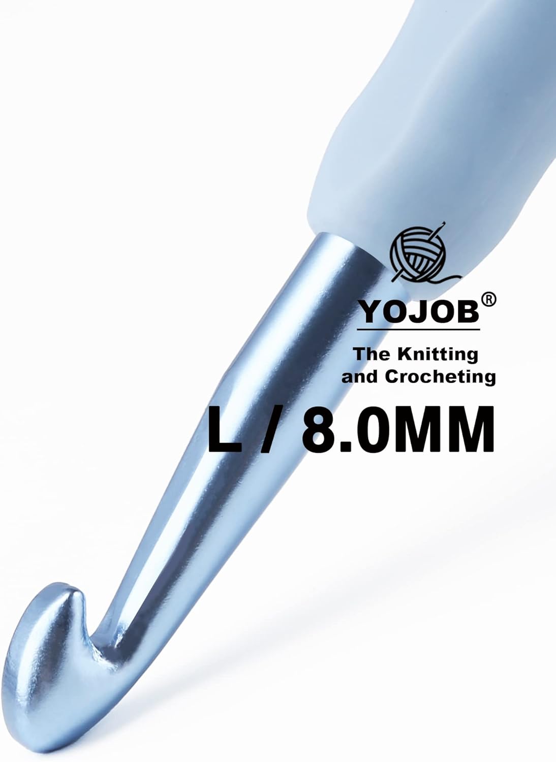 2Pack Size 7.0mm, L / 8.0mm Crochet Hooks, Super Smooth &#x26; Ergonomic for Beginner and Advanced