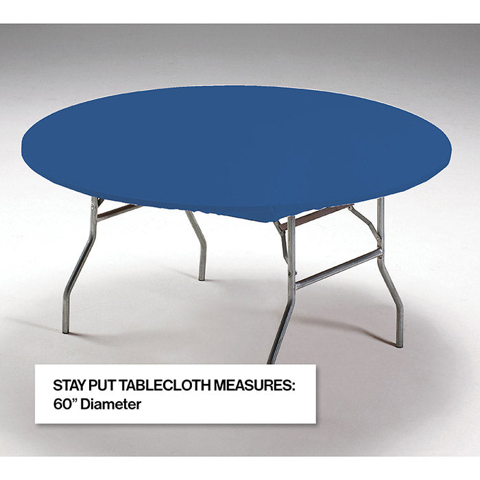 12 pc Bulk Royal Blue Stay Put Round Table Covers