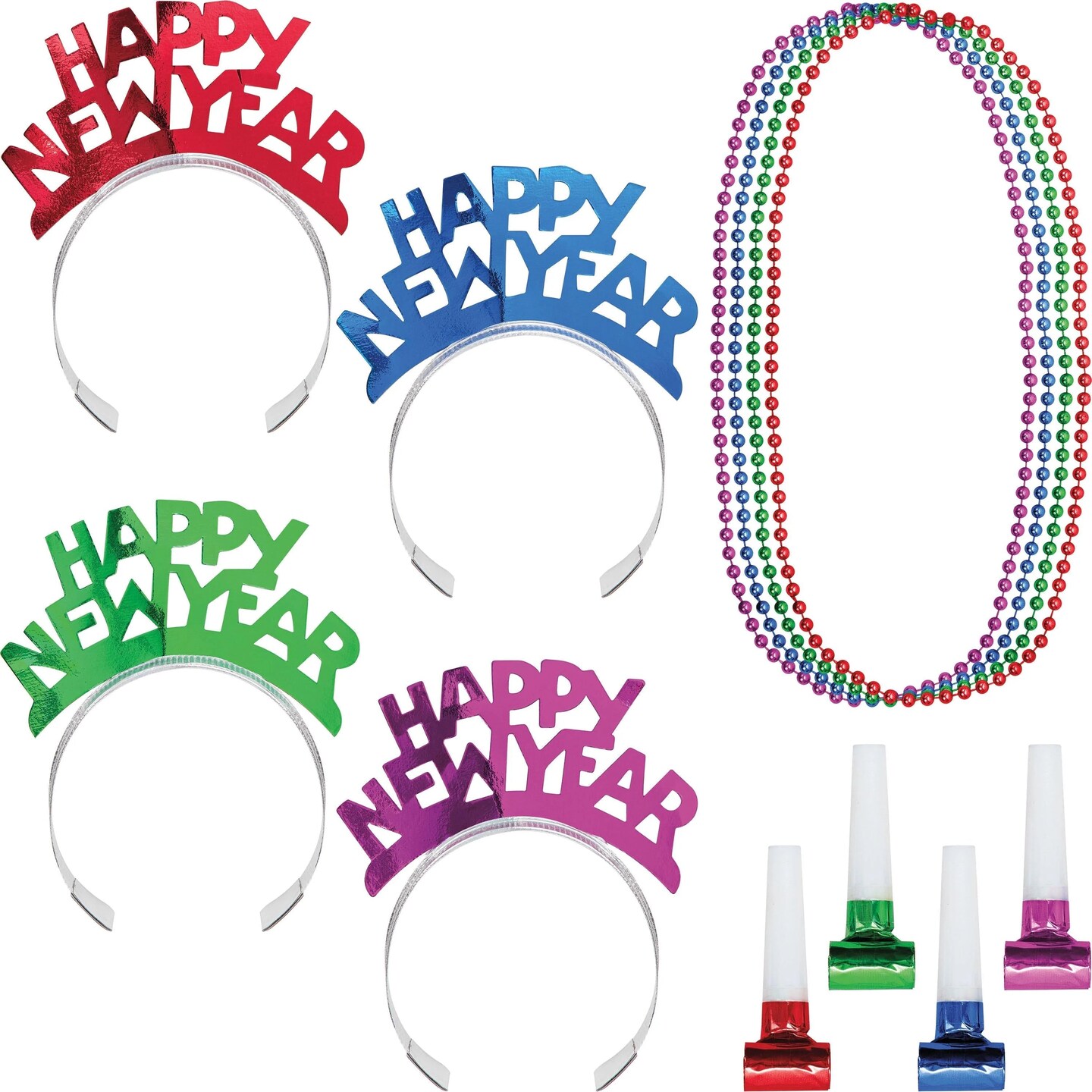 12 Kits per Case Assorted Colors New Year Wearables Kit for 4