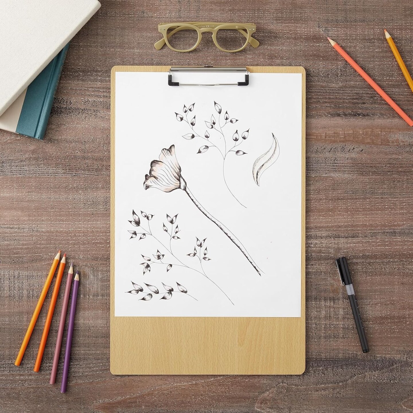 Extra Large 11x17 Clipboard with Low-Profile Clip - Wooden Vertical Long Clip Board - Office Clipboard Wood - Office Supplies