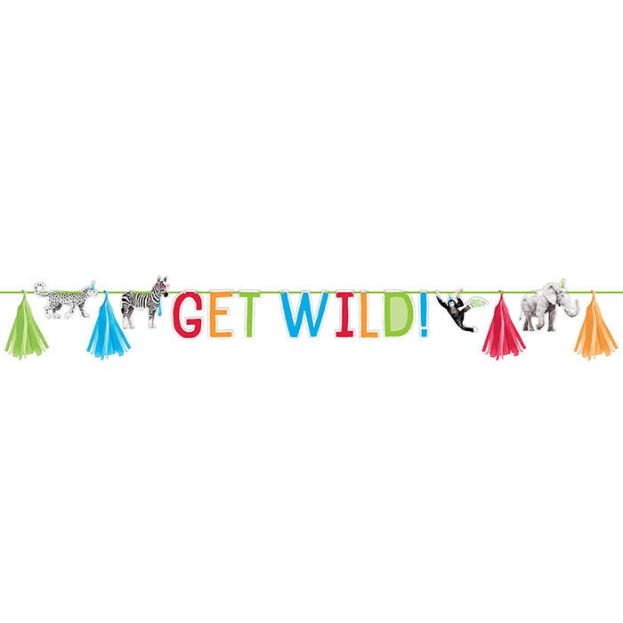 12 pc Bulk Party Animals &#x22;Get Wild&#x22; Banners