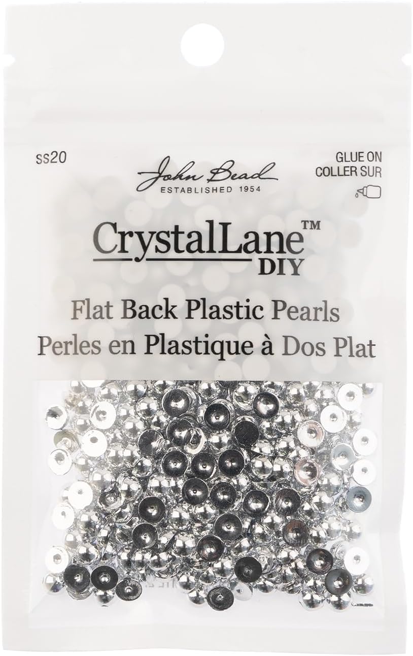 Crystal Lane DIY SS20(5mm) Plastic Pearl Flatback Rhinestones, 575pcs