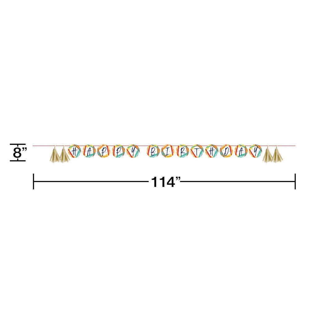 12 pc Bulk Birthday Stripes Banners
