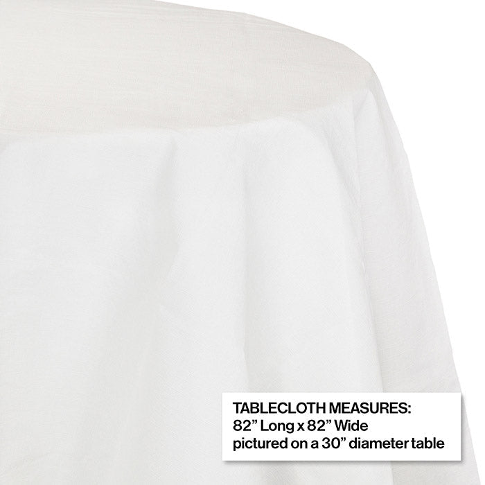 12 pc Bulk White Round Paper Table Covers 82 inch