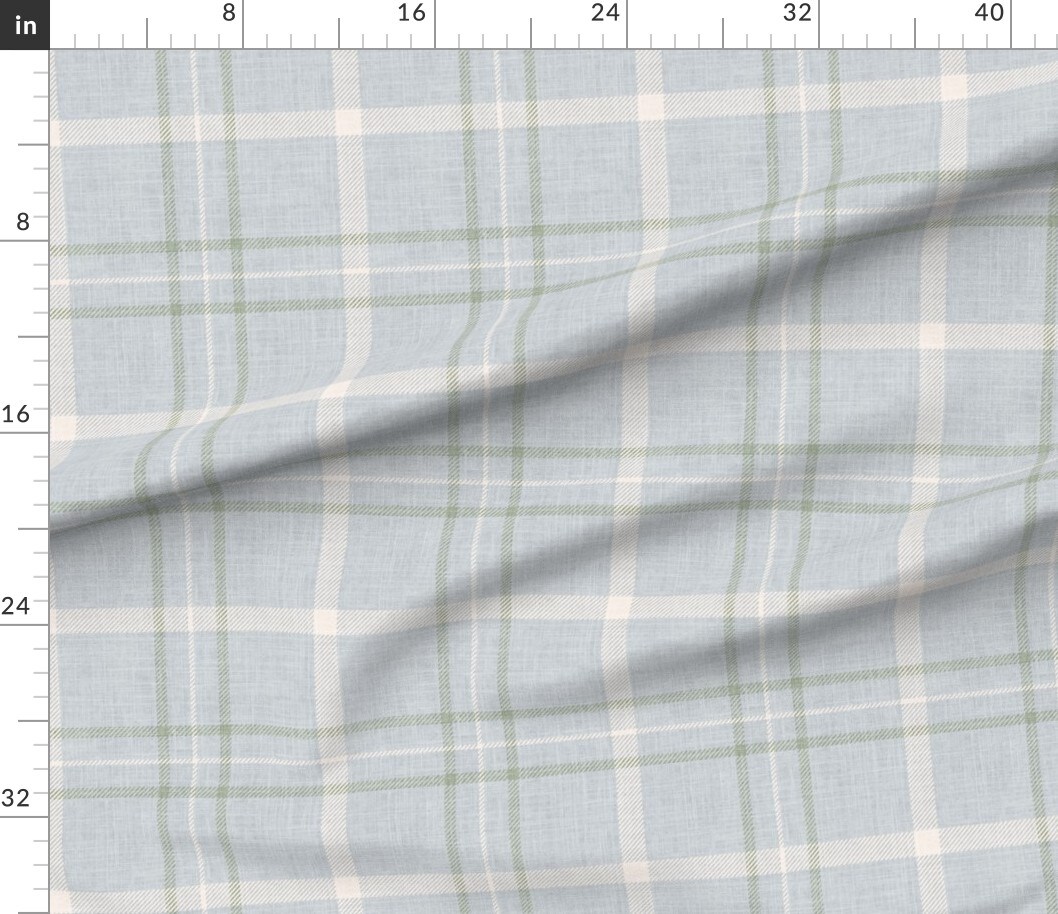 Traditional Heritage Revival Blue Green Cottagecore Rustic Modern Farmhouse English Cottage French Country Style Plaid Classic Scandi Japandi Custom Printed Fabric by Spoonflower Various Fabrics by the Yard or Fat Quarter