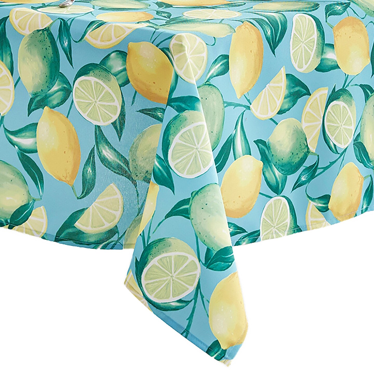 Threadmade Home Lemon Grove Indoor/Outdoor Spring/Summer Fabric Tablecloth, Multicolor - 52"W x 70"L