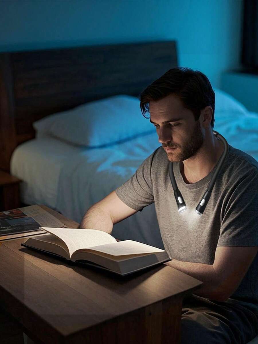 LED Neck Hanging Reading Light, USB Charging with 3 Brightness Levels