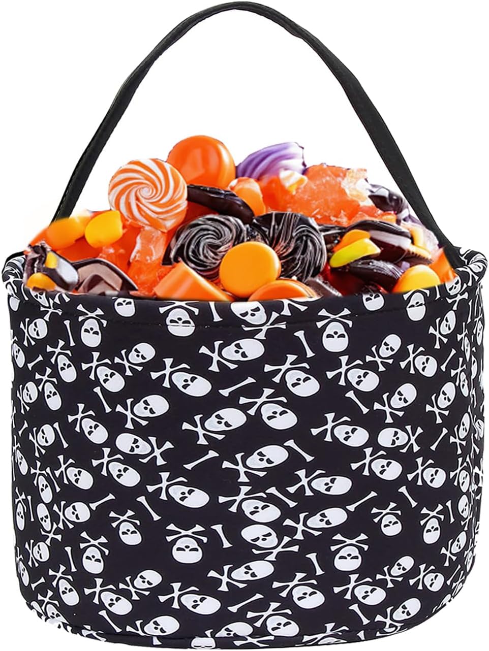Halloween Candy Buckets Bag (Black & White) - 12 x 7.5 x 0.7 inches