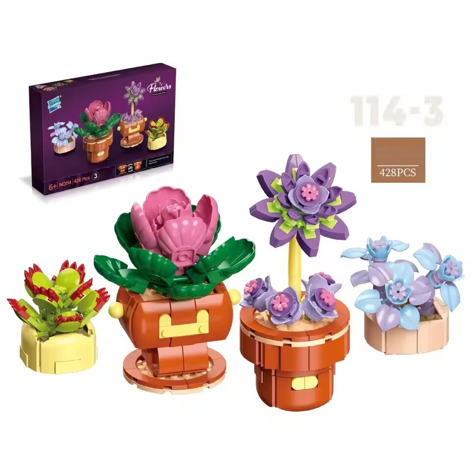 Plants Brick Building Set Wizardi F07N11-2-3(114)