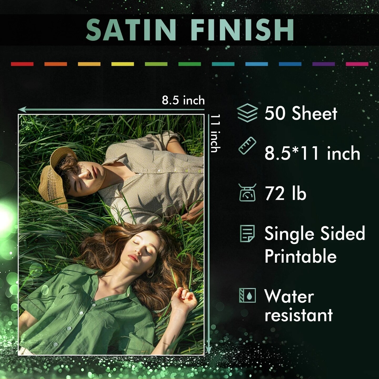 A-SUB Premium Satin Photo Paper 72lb for Inkjet Printers, Multiple Sizes