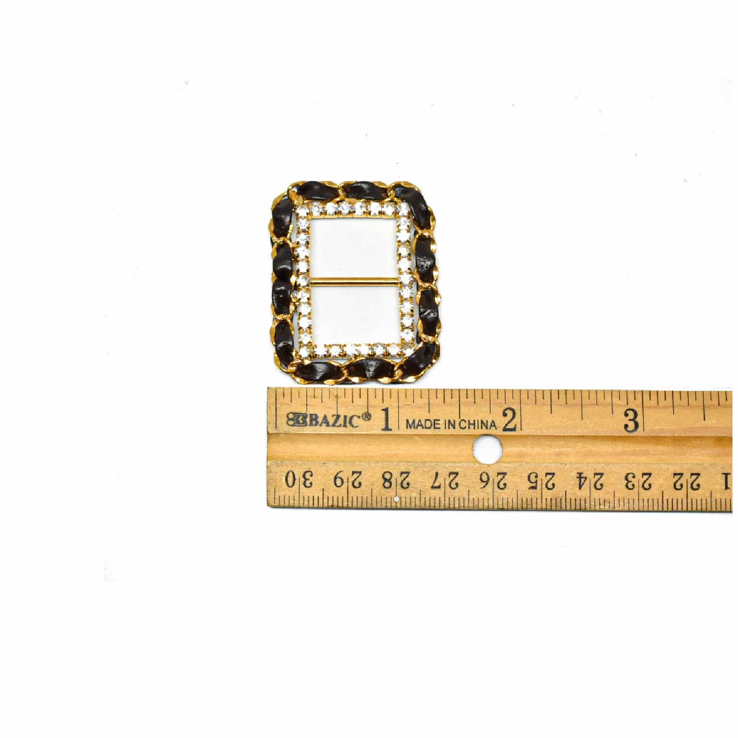 Rhinestone Ribbon Slider Buckle For Clothing Bags Belts DIY Crafts 1 3/4 Inch X 1 1/2 Inch