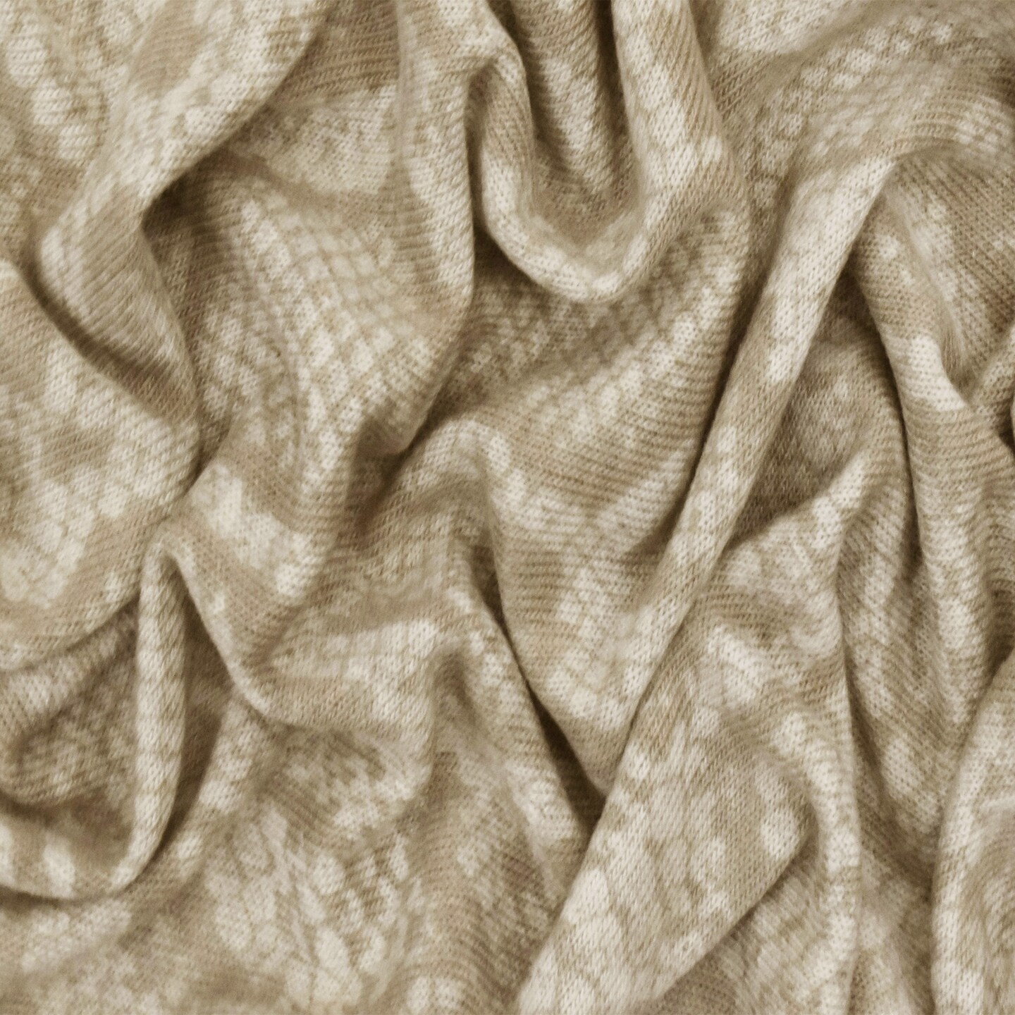 Sand Beige Reptile Printed Stretch Jersey Knit Fabric By the Yard